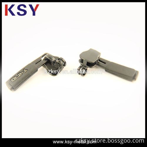 hot sell logo gun metal zipper pull for clothing